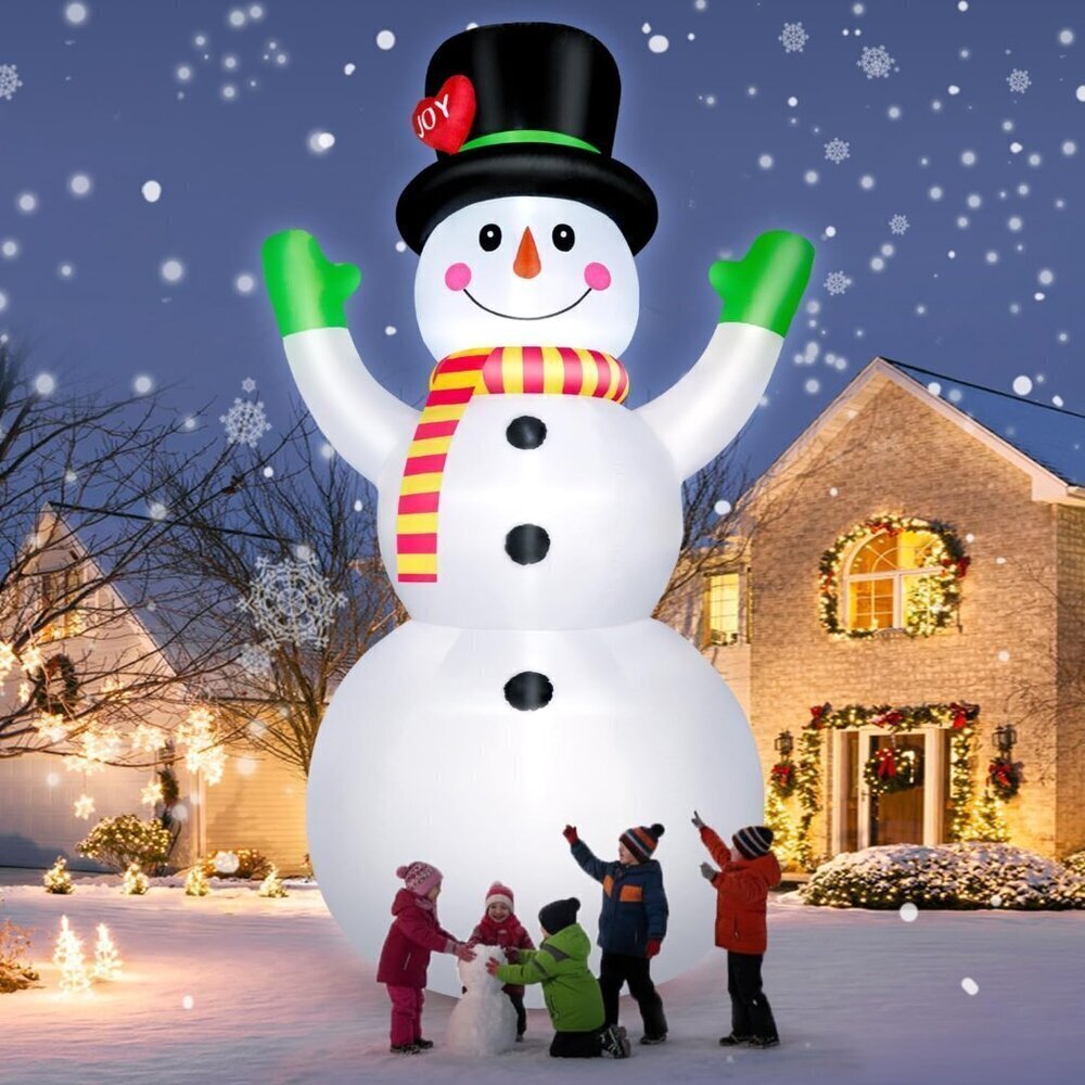 🆕10Ft Christmas Inflatables Snowman Built-in Bright Led Lights Yard Decorations